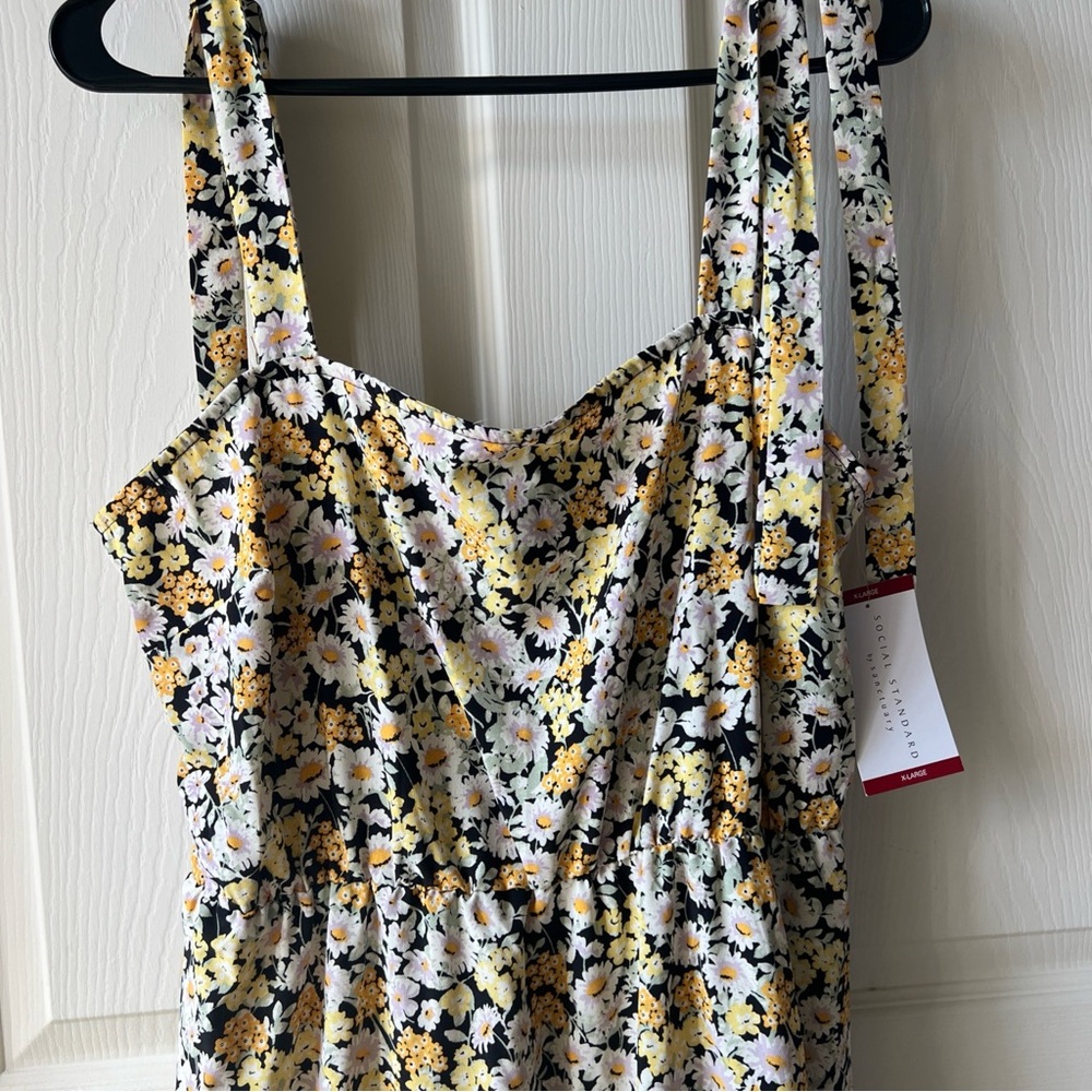 Social Standard By Sanctuary Floral Tied Sundress Tie Shoulder Dress XL